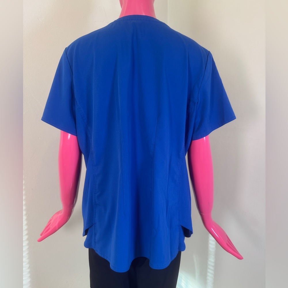 MedCouture Touch Royal Blue Scrub Top XL | V-Neck Medical Uniform - Picture 4 of 8